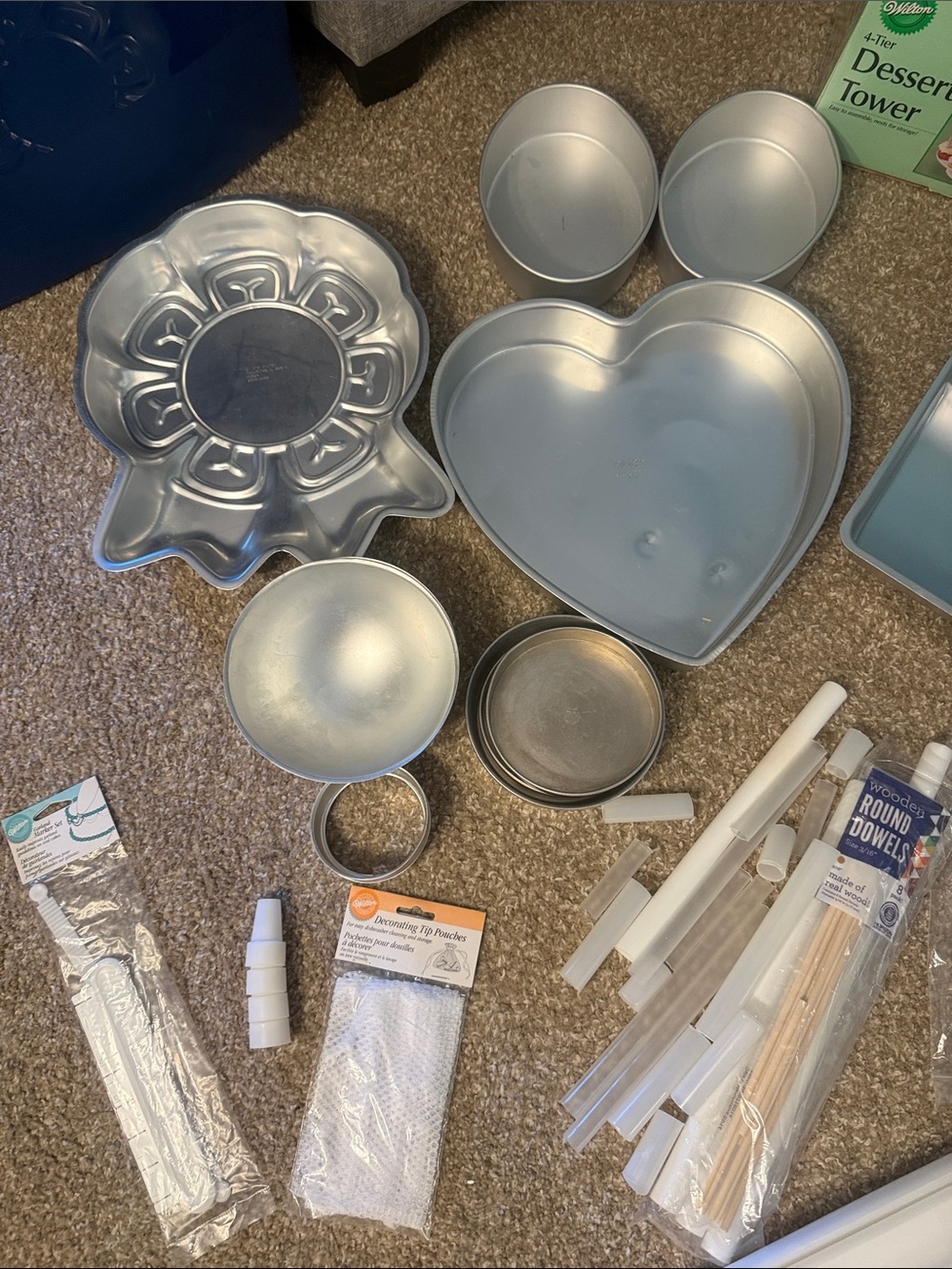 Wilton Silver Heart, Oval Cake and Ball Pan Lot